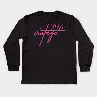 1996 Vintage. 24th Birthday Cool Gift Idea Kids Long Sleeve T-Shirt